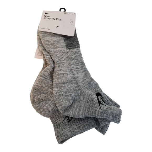 Nike Everyday Plus Socks Mens 8-12 Womens 10-13 Large Gray Ankle Dri-FIT 2 Pair - Picture 3 of 5